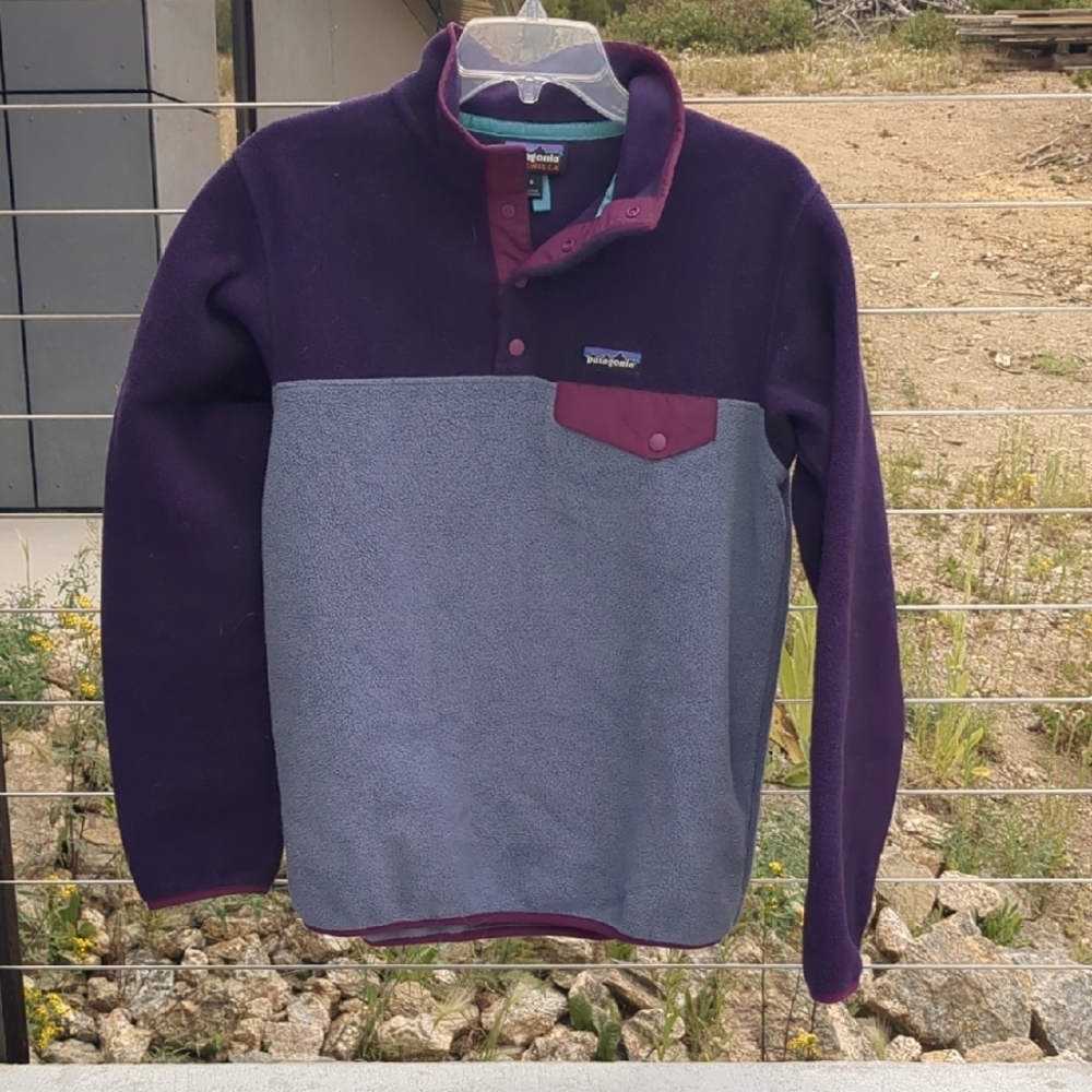 Patagonia Synchilla Purple and Gray Fleece Pullover